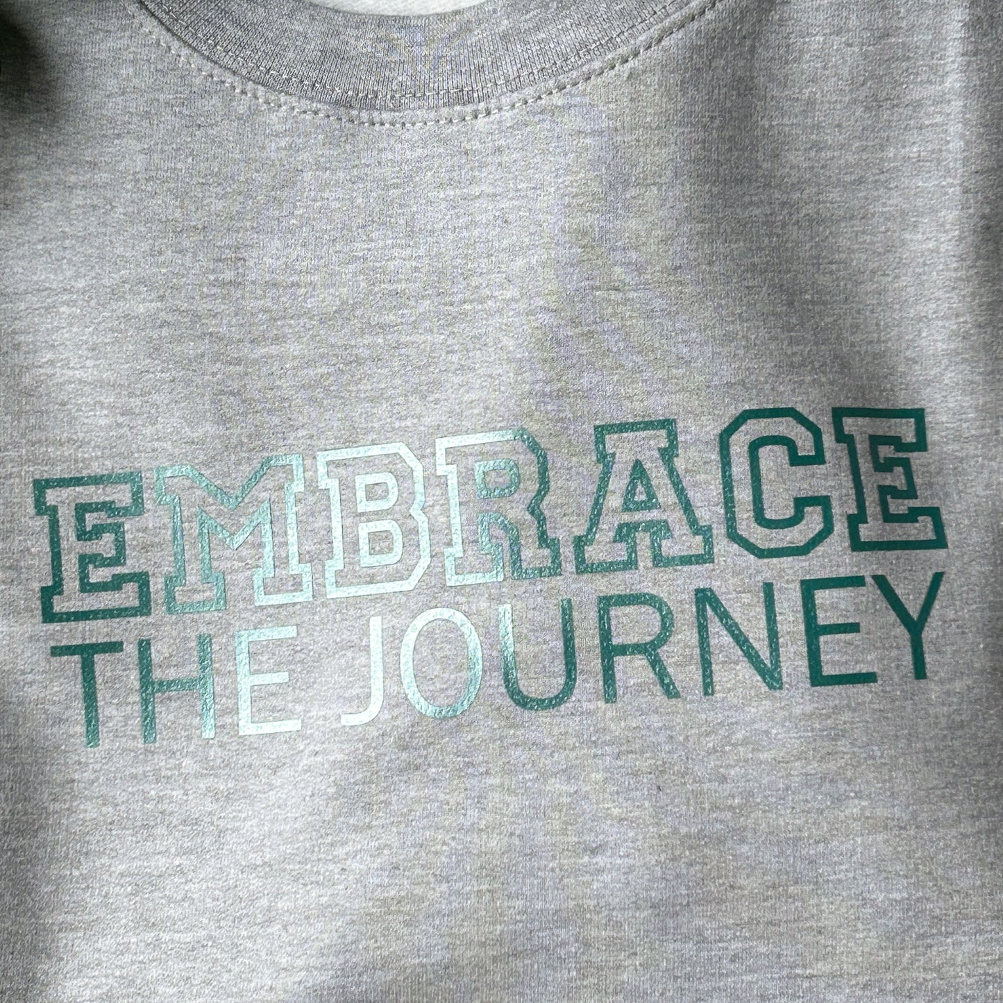 Ladies Heather Grey Sweatshirt - Embrace The Journey