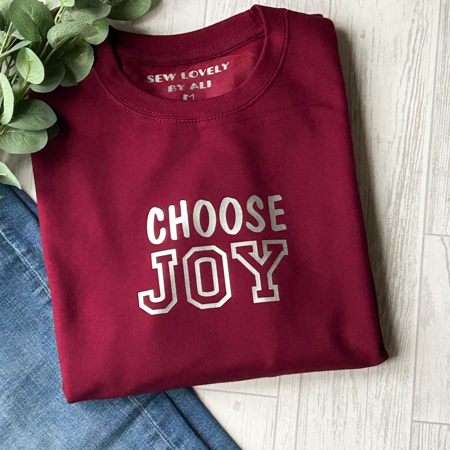 Ladies Burgundy Sweatshirt - Choose Joy