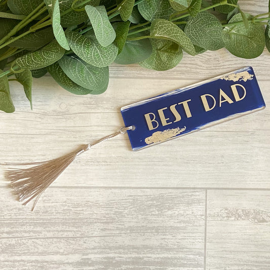 Hand Painted Acrylic Bookmark - 'Best Dad' - Gift For Dad