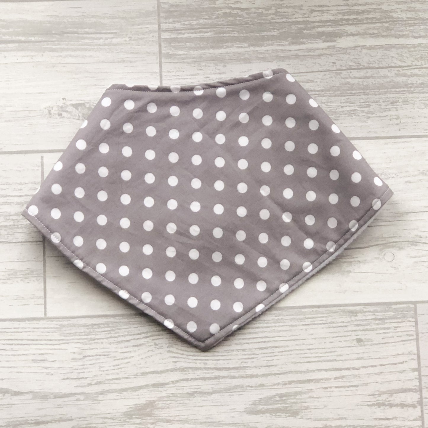 Grey Polka Dot Baby Bandana Bib