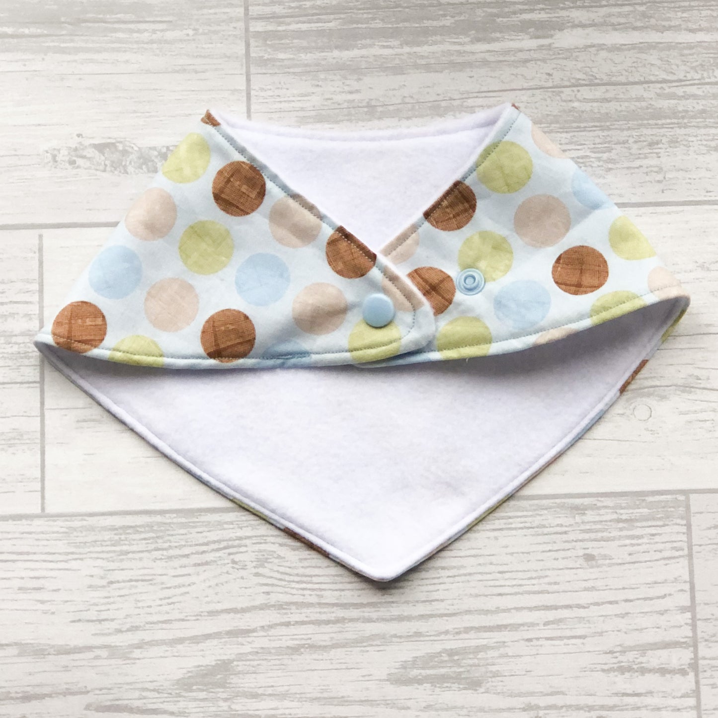 Blue Polka Dot Baby Bandana Bib