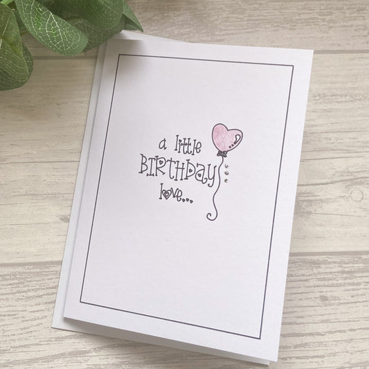 Outline Design Birthday Balloon  Greetings Card