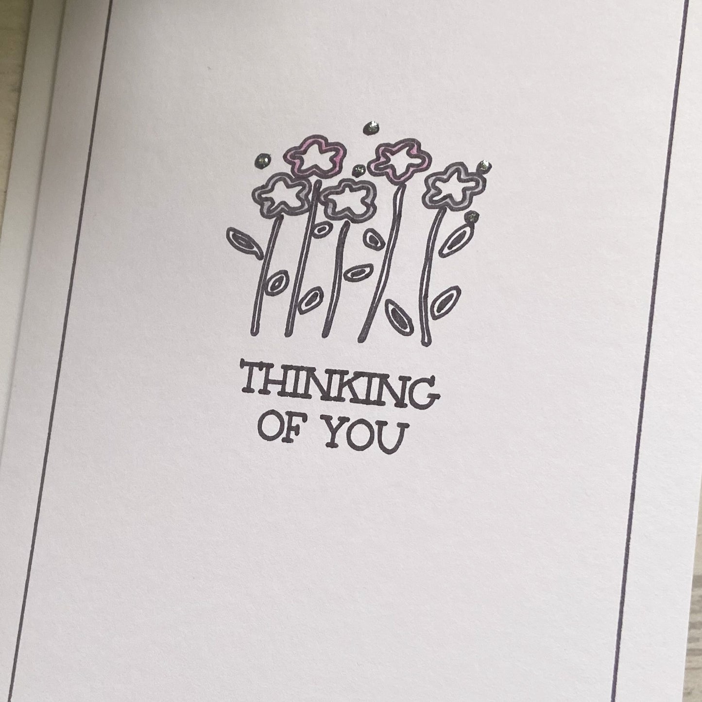 Outline Design Thinking Of You Greetings Card