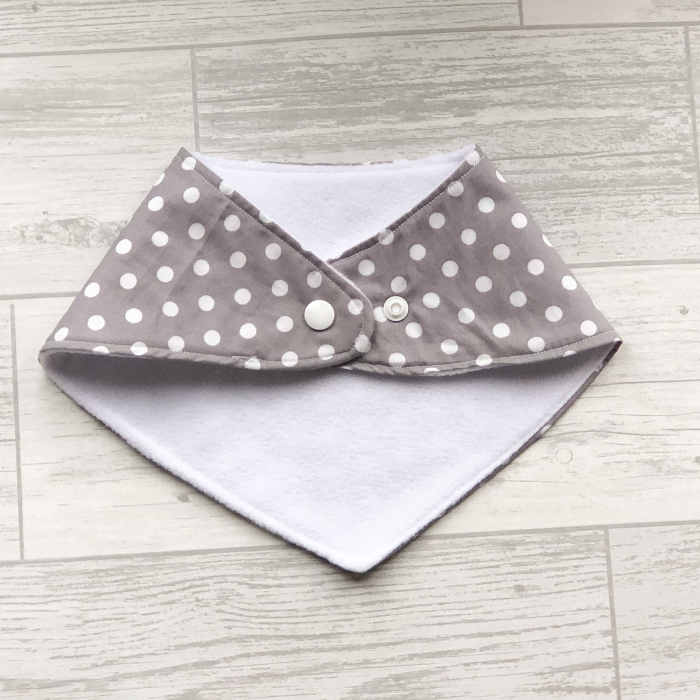 Grey Polka Dot Baby Bandana Bib