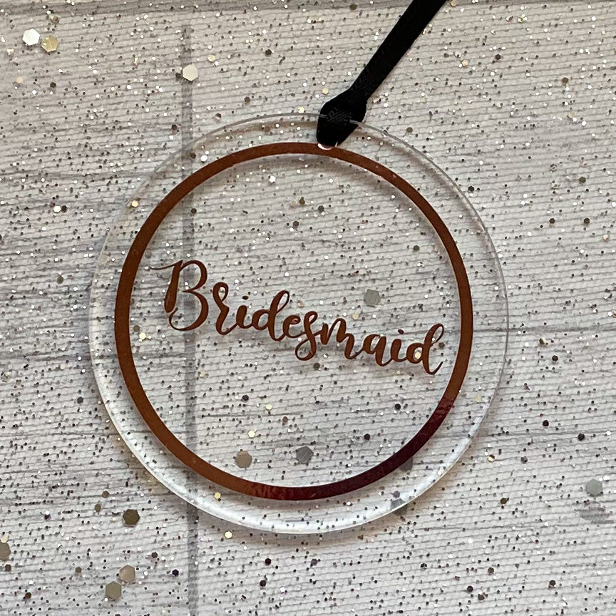 Bridesmaid Wedding Keepsake Acrylic Decoration, Bridal Party Gift, Wedding Gift