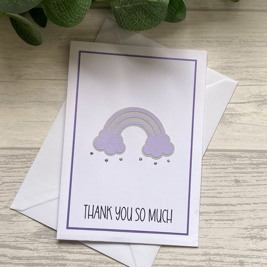 Thank You Card - Rainbow Design, Handmade Thank You Card