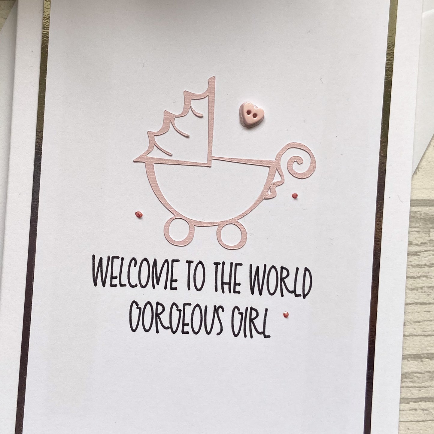 Baby Card - Welcome To The World, Handmade Baby Card