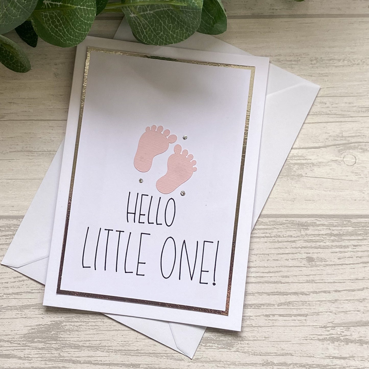 Baby Card - Hello Little One!, Handmade Baby Card