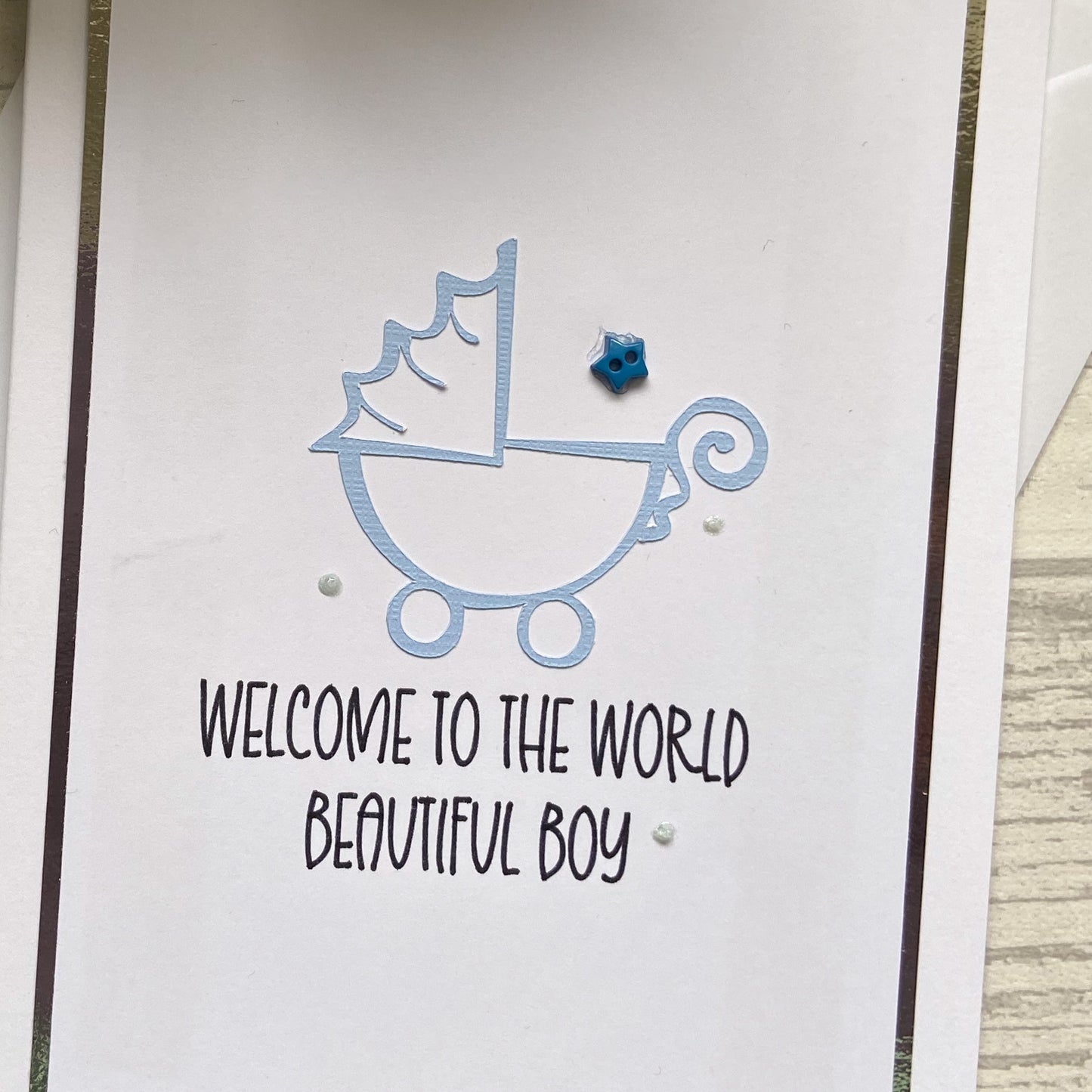 Baby Card - Welcome To The World, Handmade Baby Card