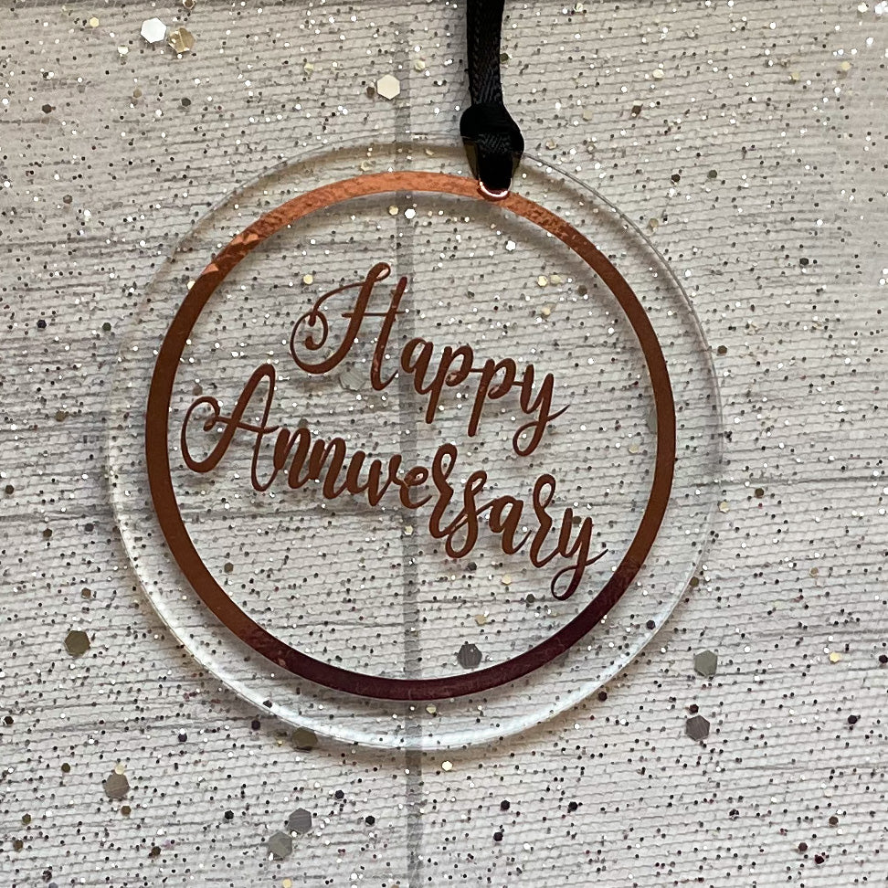 "Happy Anniversary" Keepsake Acrylic Decoration, Anniversary Gift, Anniversary Keepsake