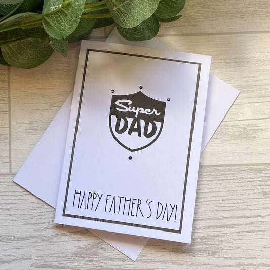 'Super Dad' Father's Day Card, Handmade Card for Dad