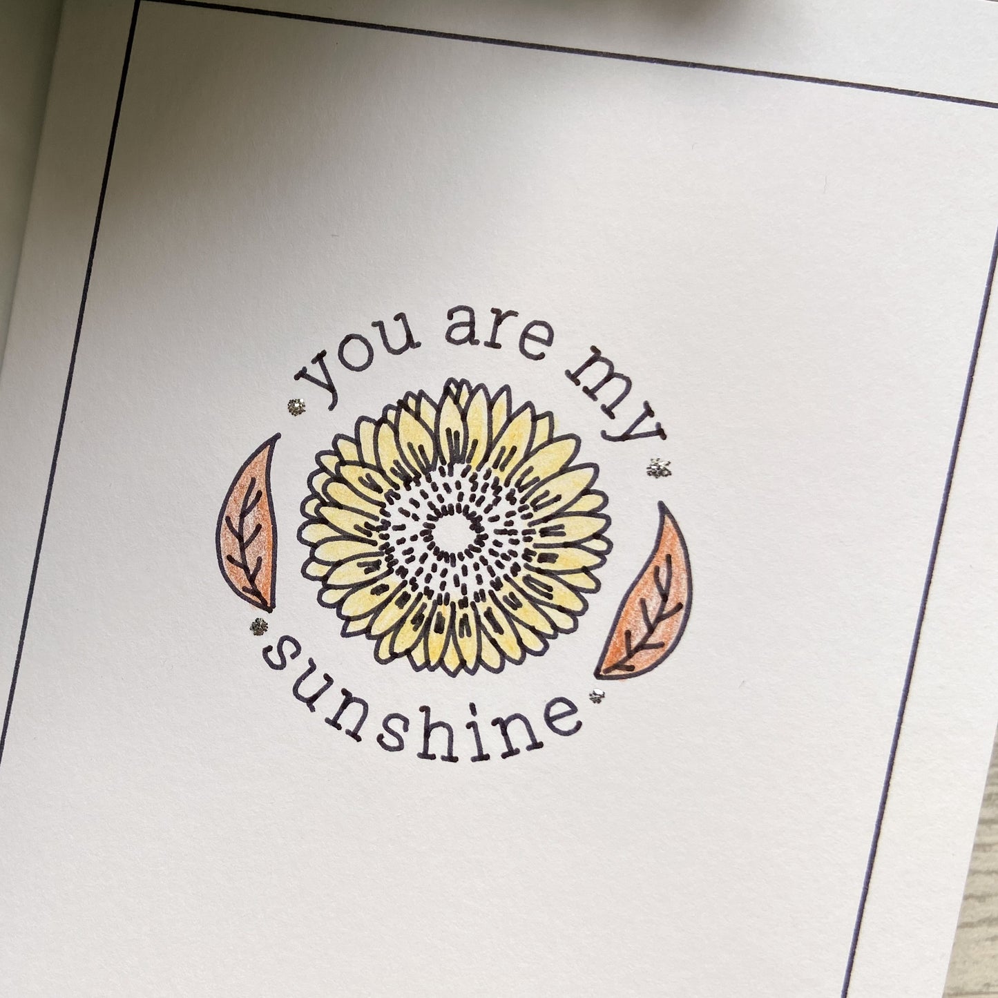 Outline Design Greetings Card - You Are My Sunshine - Autumn Colours