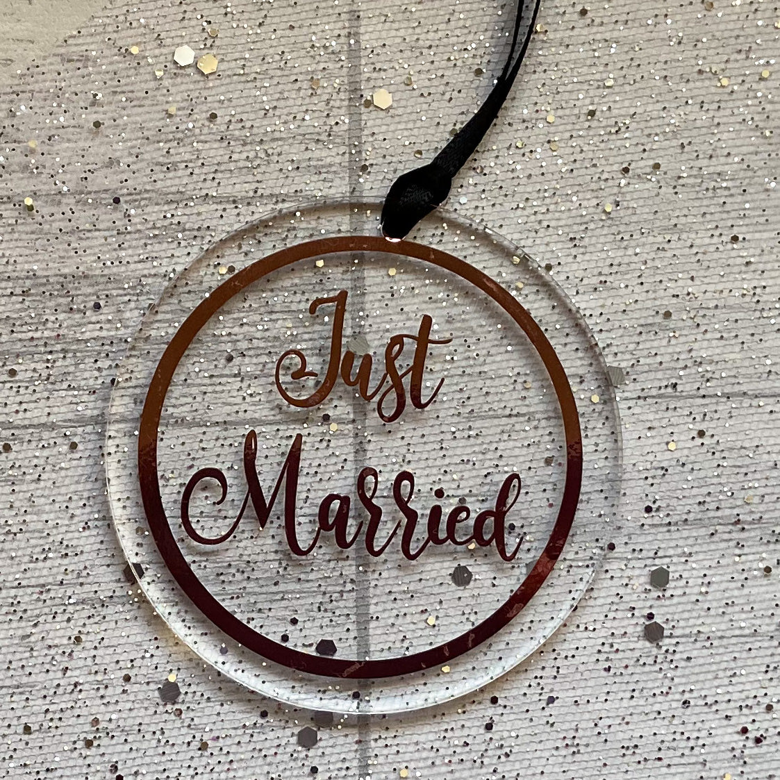 "Just Married" Keepsake Acrylic Decoration, Wedding Gift, Wedding Keepsake