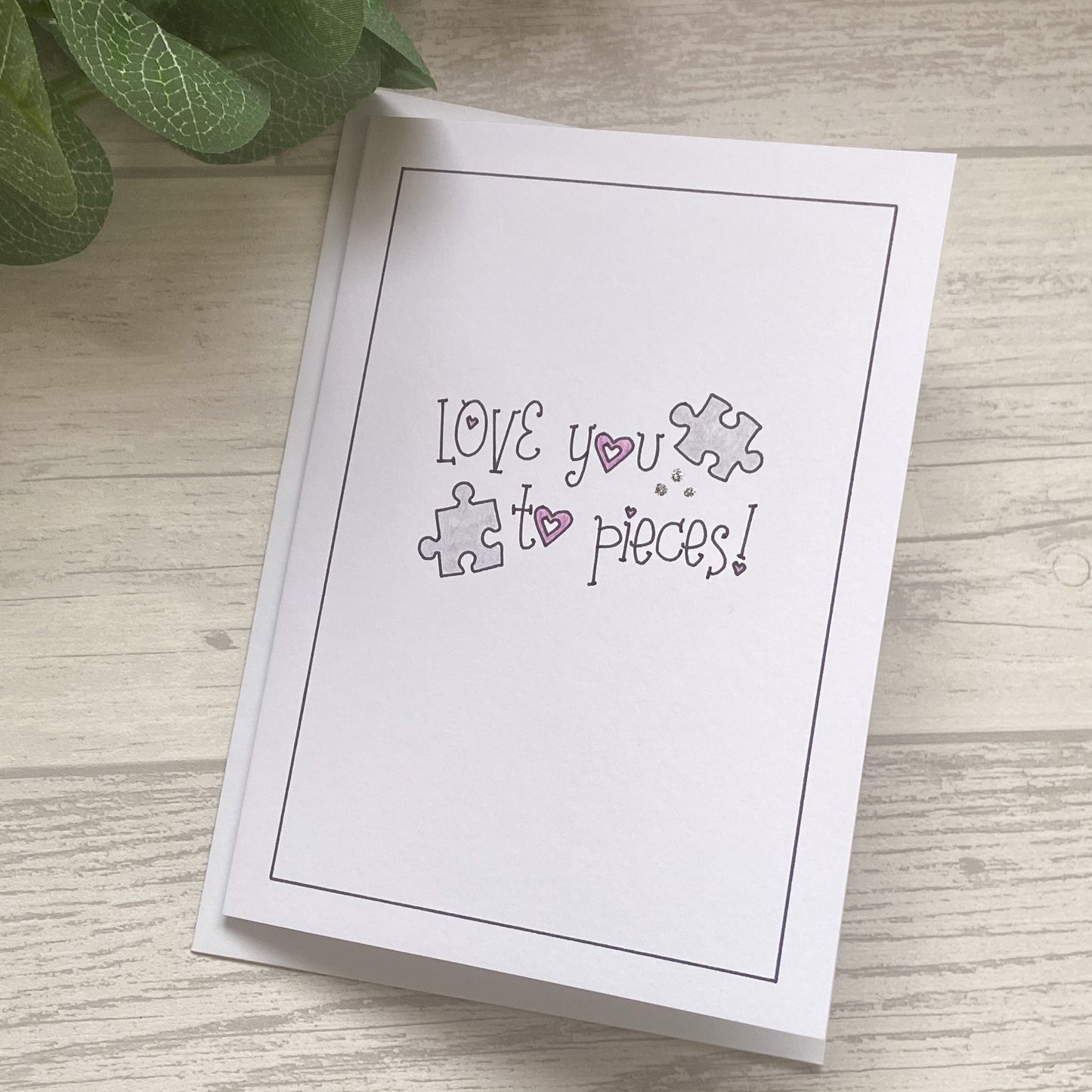 Outline Design Love You To Pieces Greetings Card