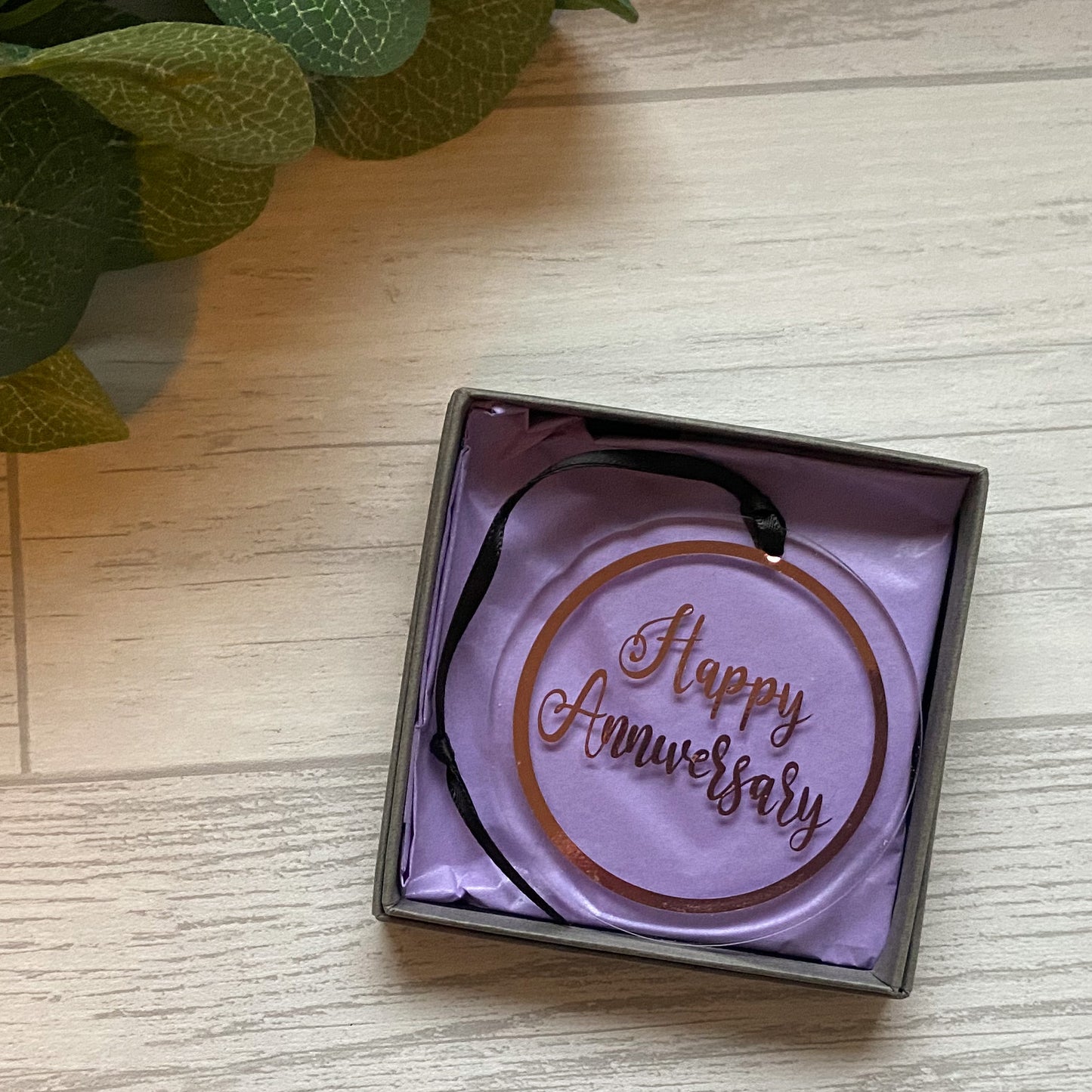 "Happy Anniversary" Keepsake Acrylic Decoration, Anniversary Gift, Anniversary Keepsake