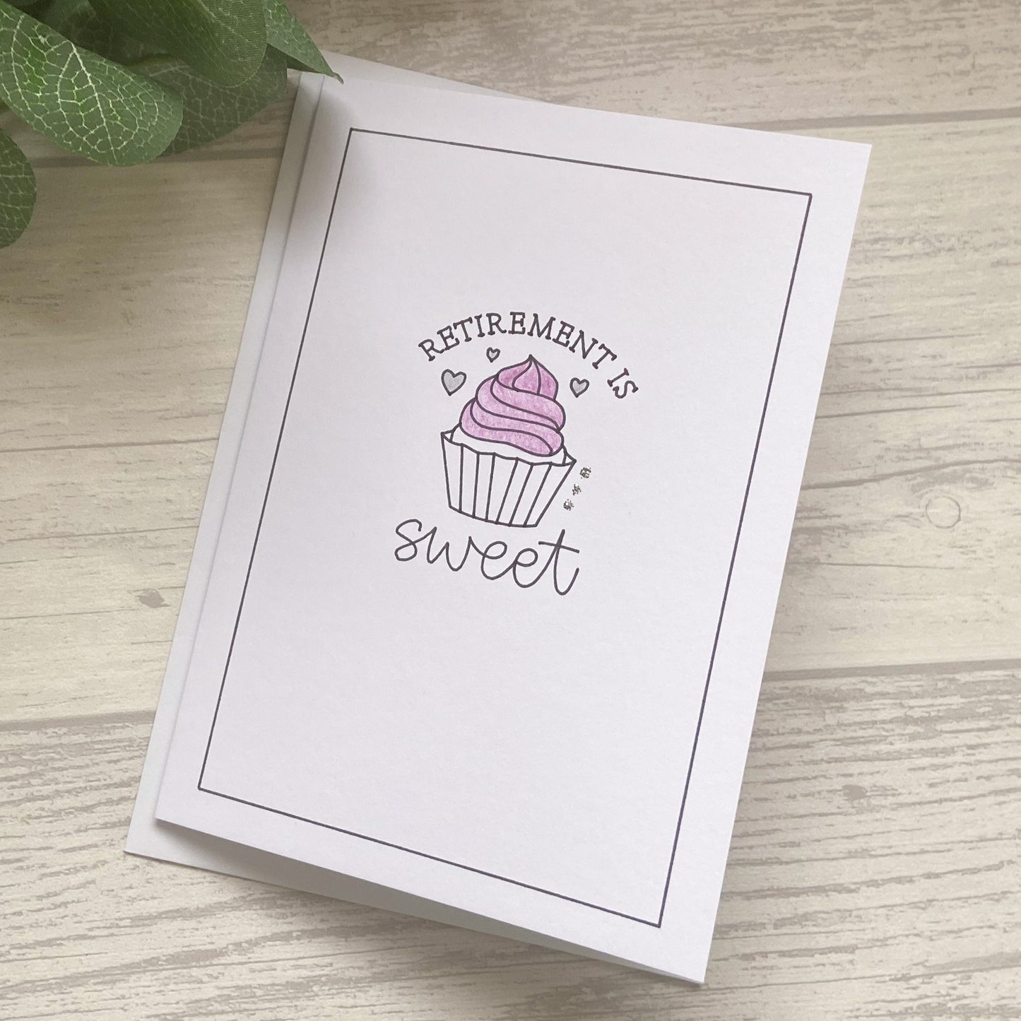 Outline Design Retirement Cupcake Greetings Card