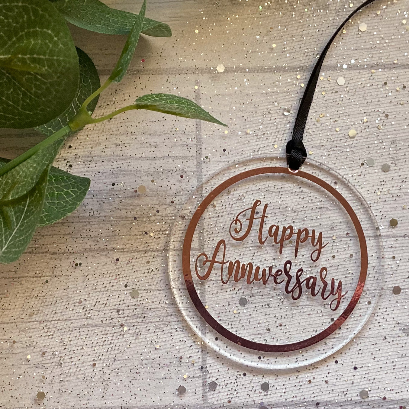 "Happy Anniversary" Keepsake Acrylic Decoration, Anniversary Gift, Anniversary Keepsake