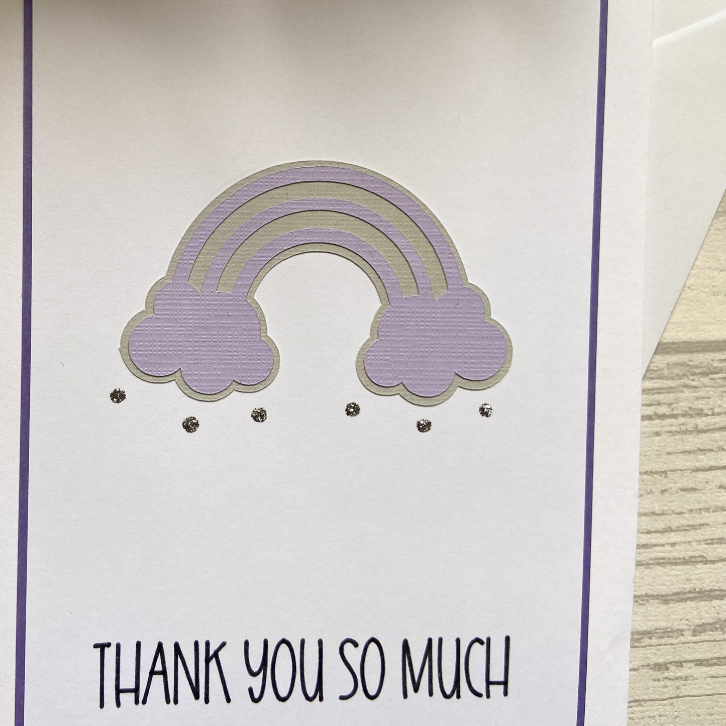 Thank You Card - Rainbow Design, Handmade Thank You Card