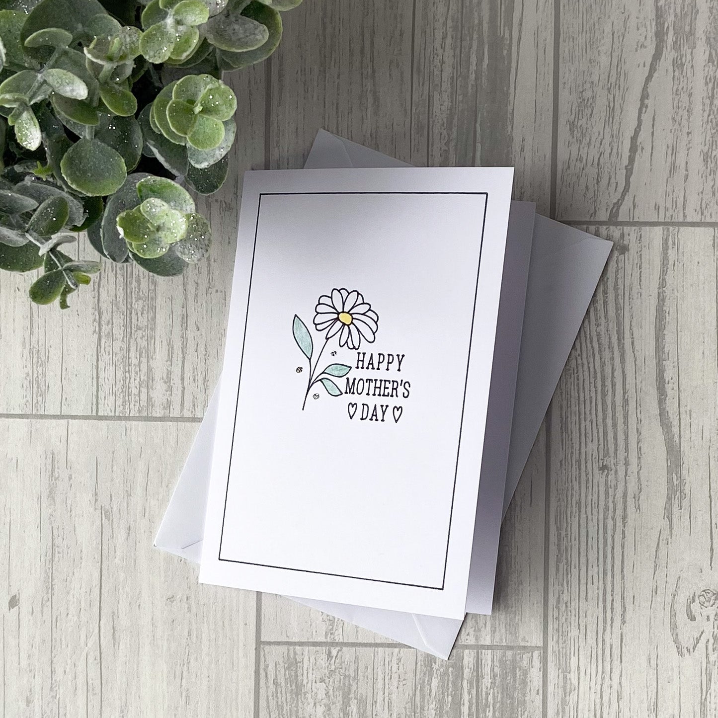 Mother's Day Card - 'Happy Mother's Day' - Daisy Design - Card For Mum