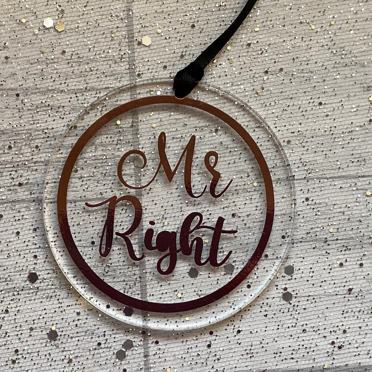 "Mr Right" Keepsake Acrylic Decoration, Wedding Gift, Wedding Keepsake, Gift For Him