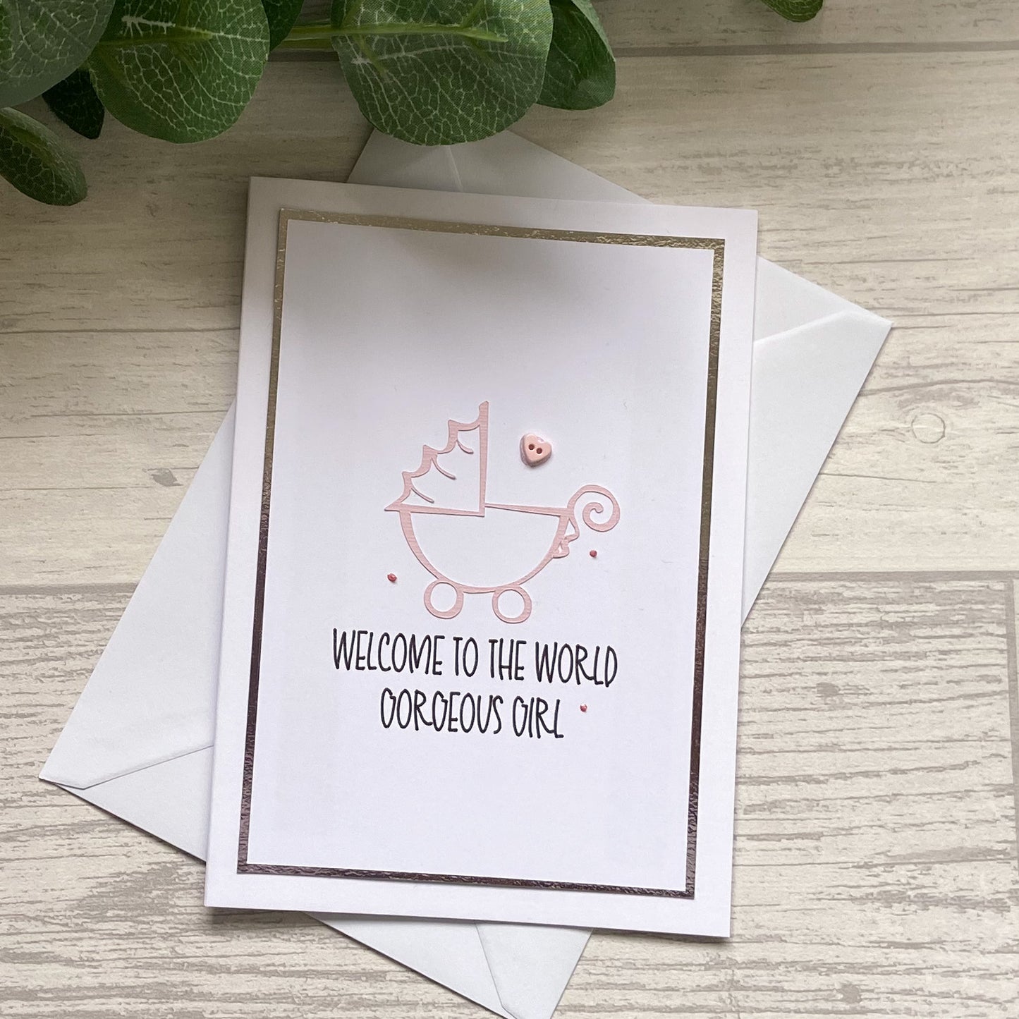 Baby Card - Welcome To The World, Handmade Baby Card