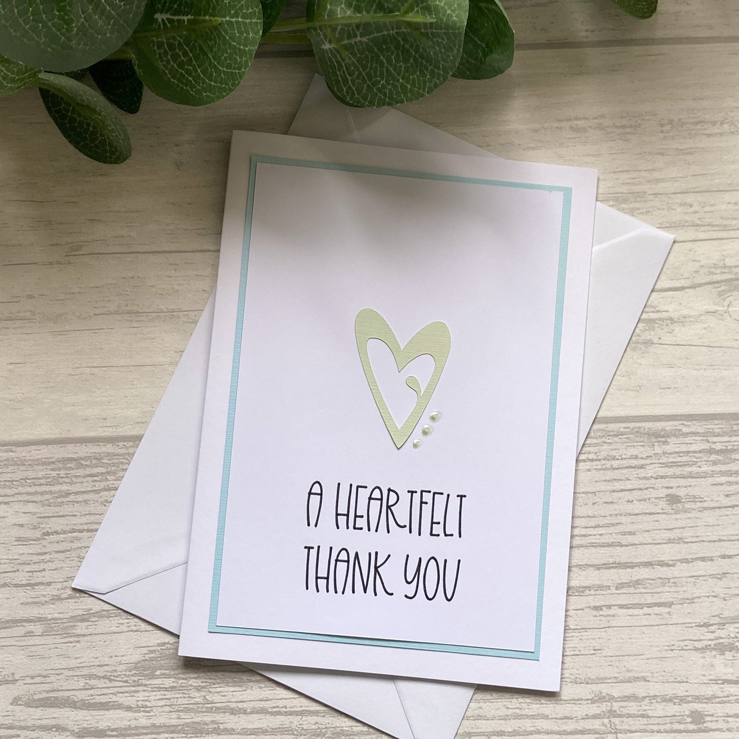 Thank You Card - Heart Design, Handmade Thank You Card