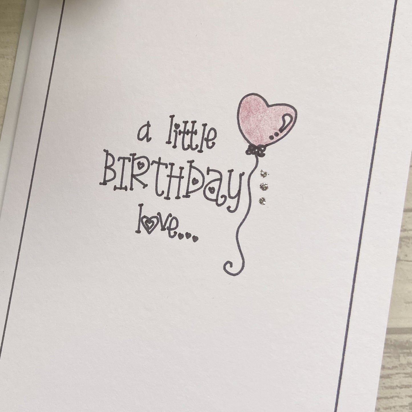 Outline Design Birthday Balloon  Greetings Card