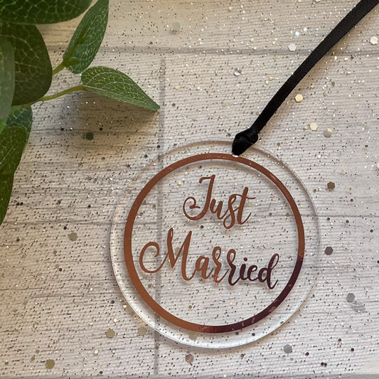 "Just Married" Keepsake Acrylic Decoration, Wedding Gift, Wedding Keepsake